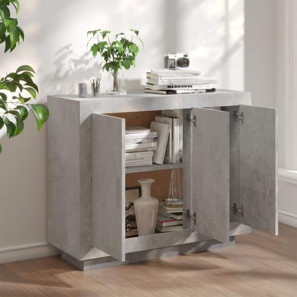 vidaXL Skjenk betonggrå 92x35x75 cm konstruert tre