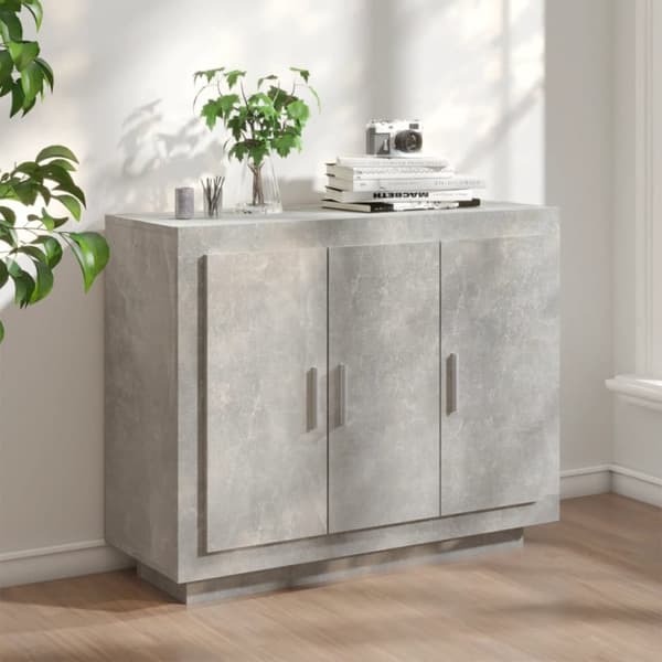 vidaXL Skjenk betonggrå 92x35x75 cm konstruert tre