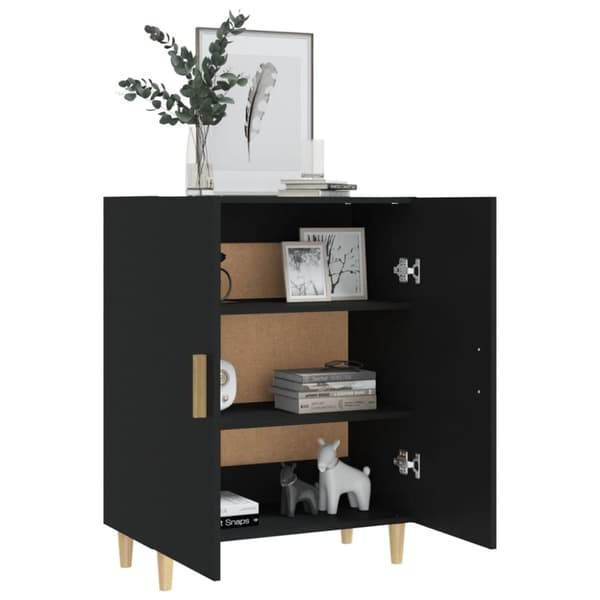 vidaXL Skjenk svart 70x34x90 cm konstruert tre
