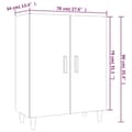 Miniatyrbilde 8 av 9: vidaXL Skjenk svart 70x34x90 cm konstruert tre
