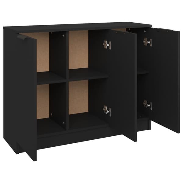 vidaXL skænk 90,5x30x70 cm konstrueret træ sort