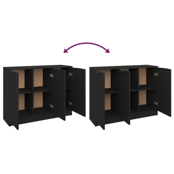 vidaXL skænk 90,5x30x70 cm konstrueret træ sort