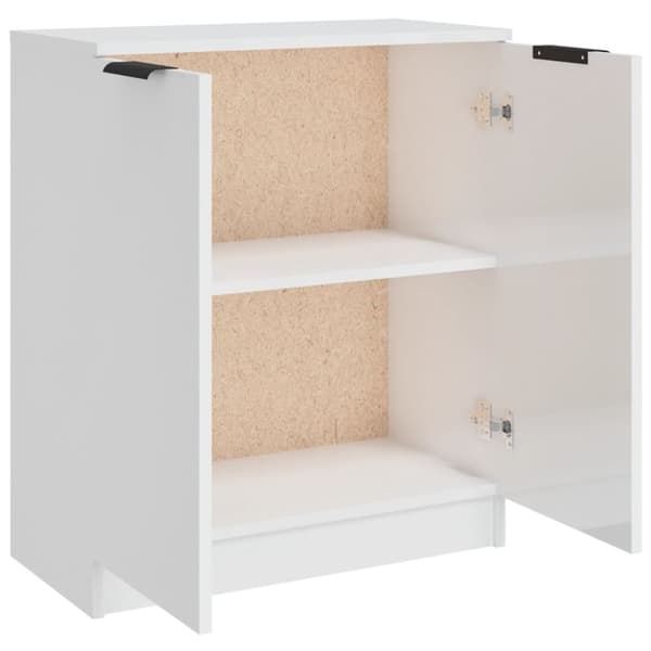 vidaXL skænk 60x30x70 cm konstrueret træ hvid højglans