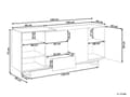 Pikkukuva 3 / 11: Senkki vaalea puu/musta 160 x 75 x 40 cm MDF teräs 3 laatikkoa 3 hyllyä kaappi