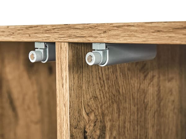 Senkki vaalea puu/musta 160 x 75 x 40 cm MDF teräs 3 laatikkoa 3 hyllyä kaappi