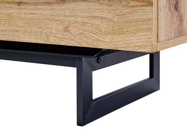 Senkki vaalea puu/musta 160 x 75 x 40 cm MDF teräs 3 laatikkoa 3 hyllyä kaappi