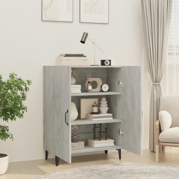 vidaXL Skjenk betonggrå 70x34x90 cm konstruert tre