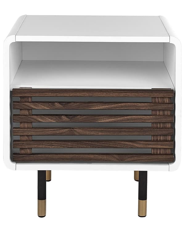 Sidobord Mörk Träfinish 80 x 40 x 80 cm Rustik Skjutdörrar Byrå