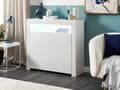 Pikkukuva 2 / 10: Senkki valkoinen 108 x 97 x 35 cm MDF lastulevy 2 ovea LED-valo skandinaavinen