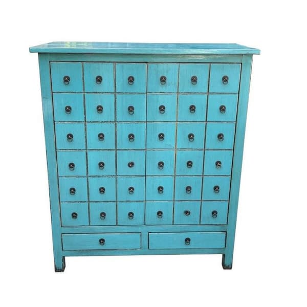 Lipasto DKD Home Decor Sininen Itämainen Jalava (102 x 42 x 120 cm)