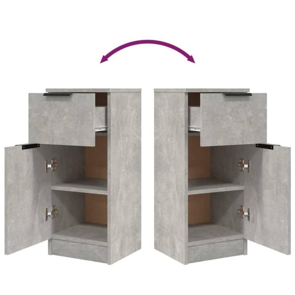 vidaXL Skjenker 2 stk betonggrå 30x30x70 cm konstruert tre