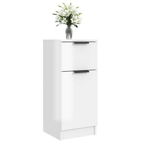 vidaXL Skjenk høyglans hvit 30x30x70 cm konstruert tre