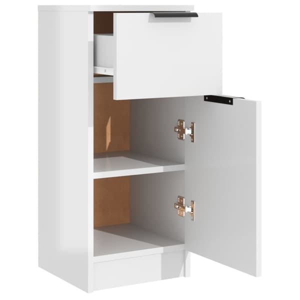 vidaXL Skjenk høyglans hvit 30x30x70 cm konstruert tre
