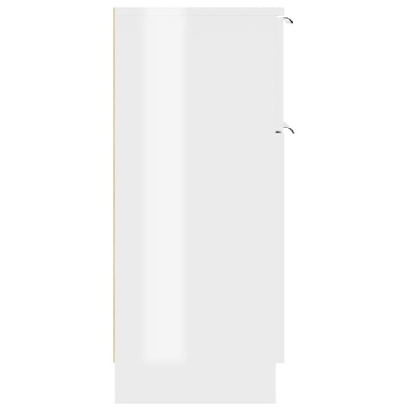 vidaXL Skjenk høyglans hvit 30x30x70 cm konstruert tre