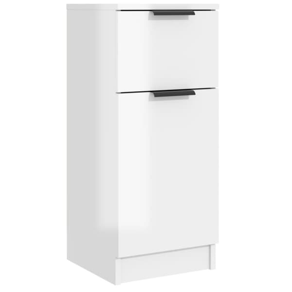 vidaXL Skjenk høyglans hvit 30x30x70 cm konstruert tre