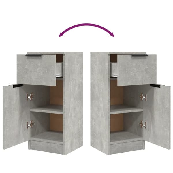 vidaXL Skjenk betonggrå 30x30x70 cm konstruert tre