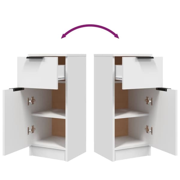 vidaXL Skjenker 2 stk hvit 30x30x70 cm konstruert tre