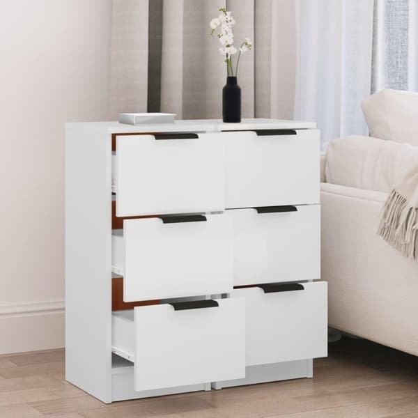vidaXL Skänkar 2 st vit 30x30x70 cm konstruerat trä