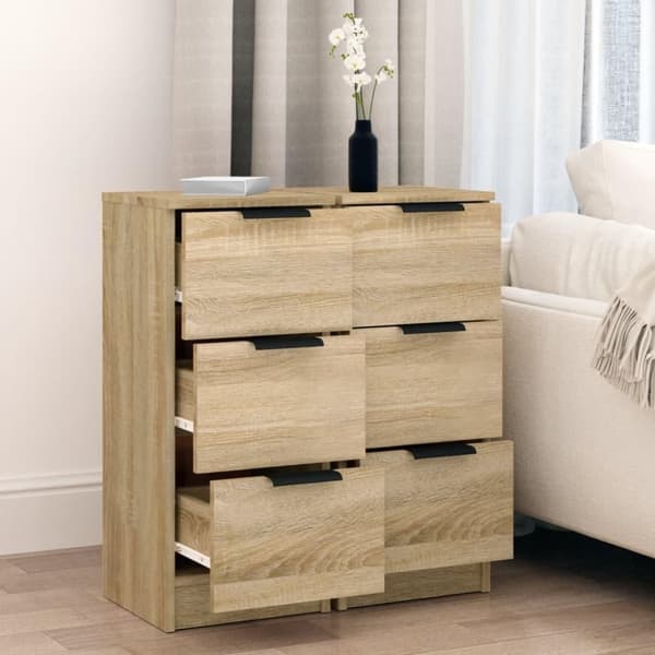 vidaXL Skjenker 2 stk sonoma eik 30x30x70 cm konstruert tre