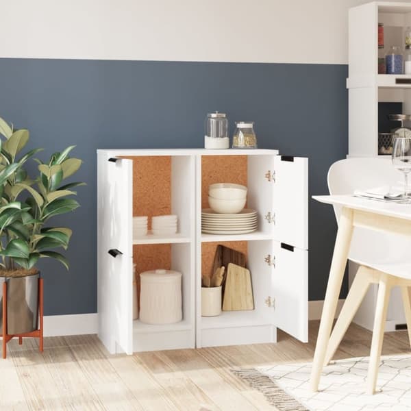 vidaXL Skjenker 2 stk hvit 30x30x70 cm konstruert tre