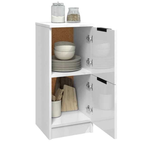 vidaXL Skjenker 2 stk høyglans hvit 30x30x70 cm konstruert tre