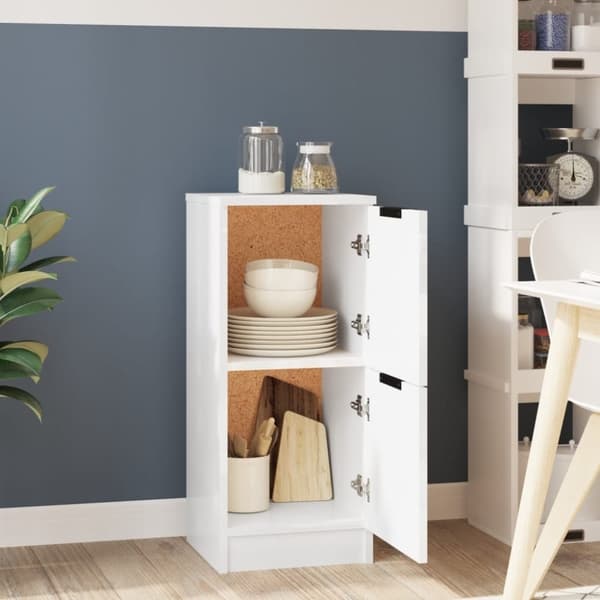 vidaXL Förvaringsskåp vit högglans 30x30x70 cm konstruerat trä