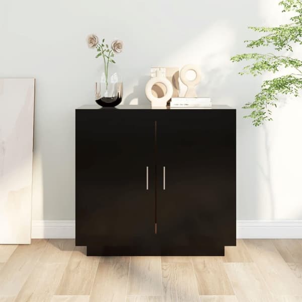 vidaXL Skänk svart 80x40x75 cm konstruerat trä