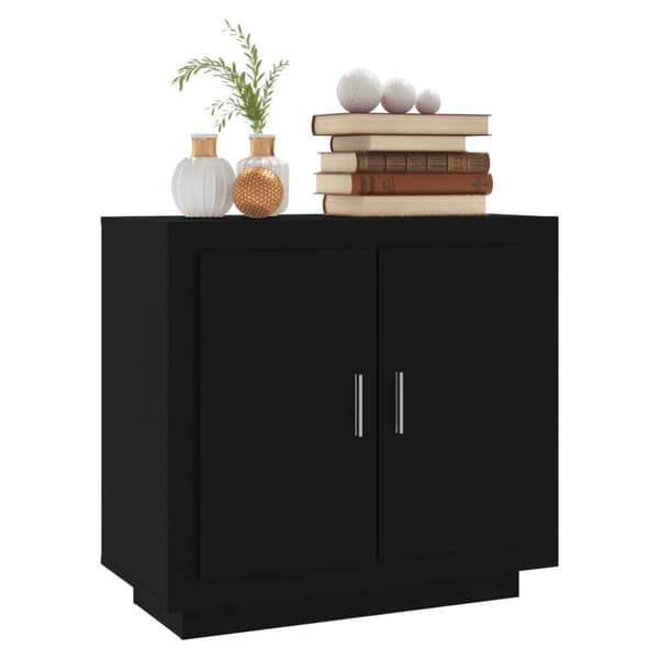 vidaXL Skänk svart 80x40x75 cm konstruerat trä