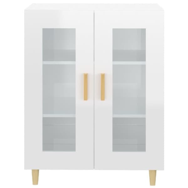 vidaXL Skjenk høyglans hvit 69,5x34x90 cm konstruert tre