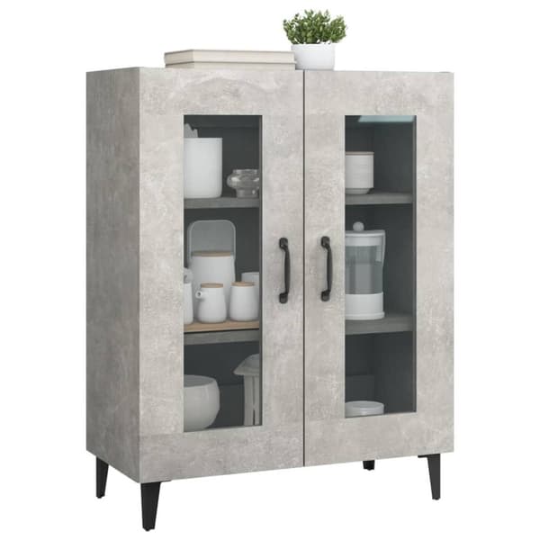 vidaXL Skjenk betonggrå 69,5x34x90 cm konstruert tre