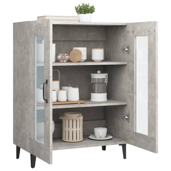 vidaXL Skjenk betonggrå 69,5x34x90 cm konstruert tre