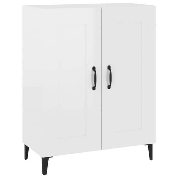 vidaXL Skjenk høyglans hvit 69,5x34x90 cm konstruert tre