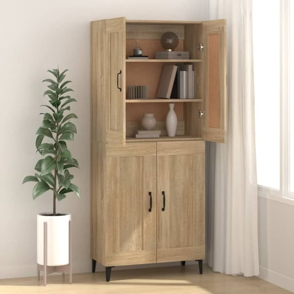 vidaXL Skänk sonoma-ek 69,5x34x90 cm konstruerat trä