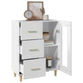 Miniatyrbilde 5 av 11: vidaXL Skjenk hvit 69,5x34x90 cm konstruert tre