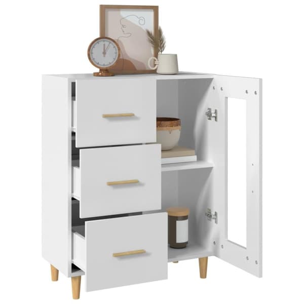 vidaXL Skjenk hvit 69,5x34x90 cm konstruert tre