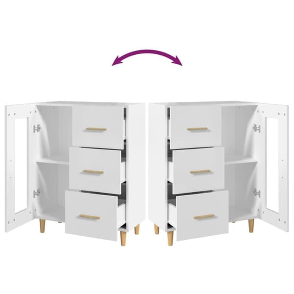 vidaXL Skjenk hvit 69,5x34x90 cm konstruert tre