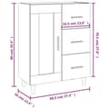 Miniatyrbilde 10 av 11: vidaXL Skjenk hvit 69,5x34x90 cm konstruert tre