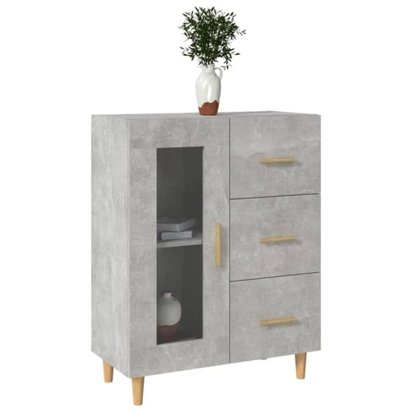 vidaXL Skjenk betonggrå 69,5x34x90 cm konstruert tre