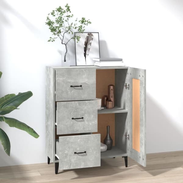 vidaXL Skjenk betonggrå 69,5x34x90 cm konstruert tre