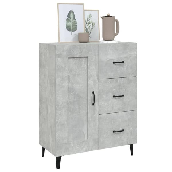 vidaXL Skjenk betonggrå 69,5x34x90 cm konstruert tre