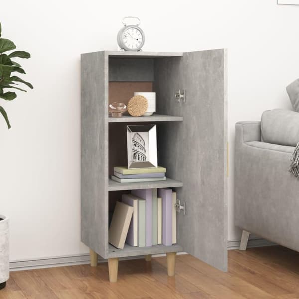 vidaXL Skjenk betonggrå 34,5x34x90 cm konstruert tre