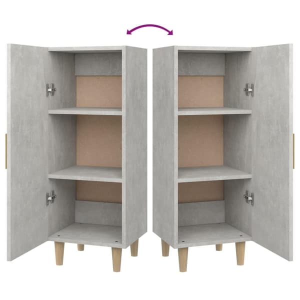 vidaXL Skjenk betonggrå 34,5x34x90 cm konstruert tre