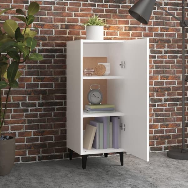 vidaXL Skjenk hvit 34,5x34x90 cm konstruert tre