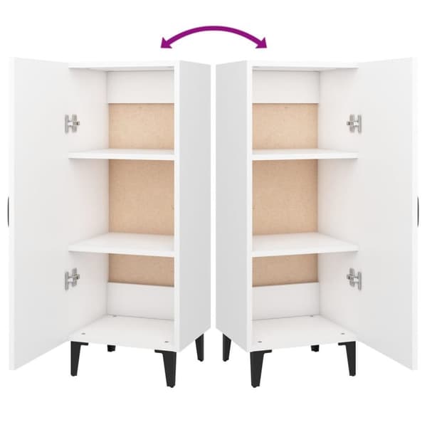 vidaXL Skjenk hvit 34,5x34x90 cm konstruert tre