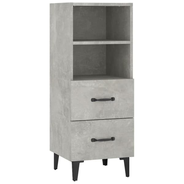 vidaXL Skjenk betonggrå 34,5x34x90 cm konstruert tre