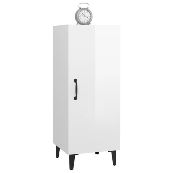 vidaXL Skjenk høyglans hvit 34,5x34x90 cm konstruert tre
