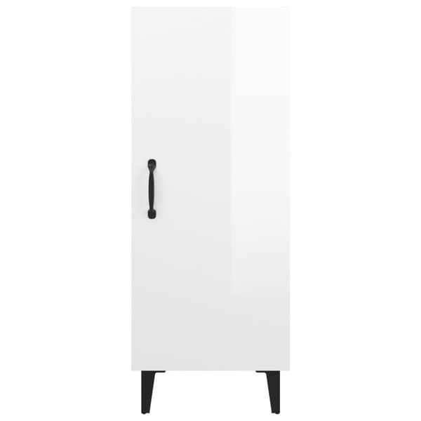 vidaXL Skjenk høyglans hvit 34,5x34x90 cm konstruert tre