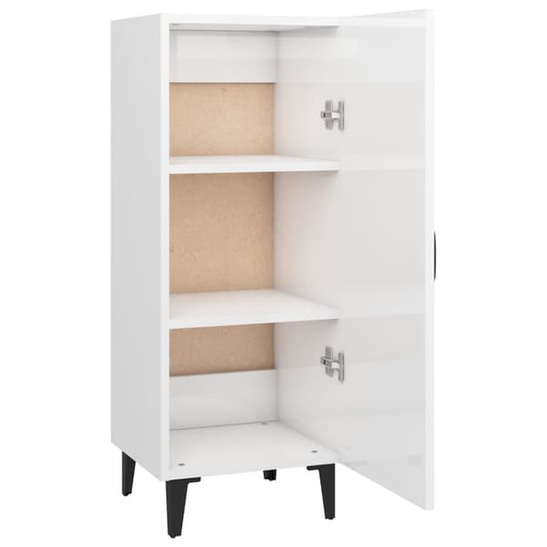 vidaXL Skjenk høyglans hvit 34,5x34x90 cm konstruert tre