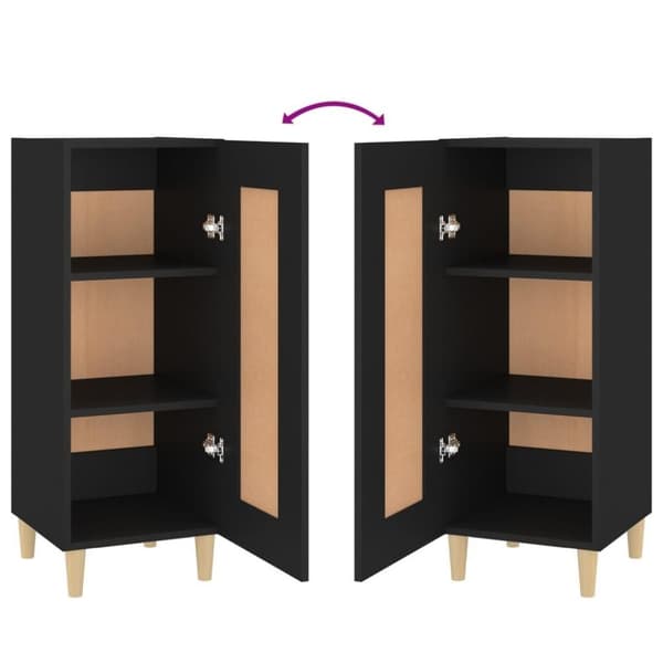 vidaXL Skjenk svart 34,5x34x90 cm konstruert tre