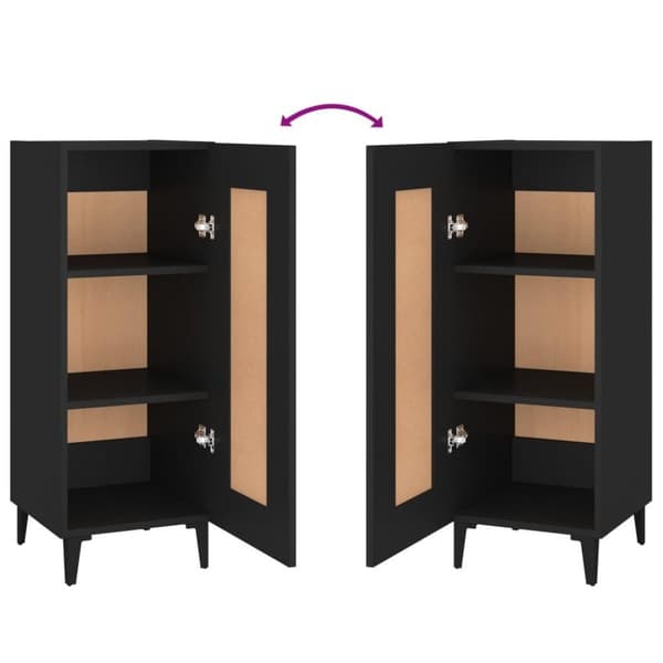 vidaXL Skjenk svart 34,5x34x90 cm konstruert tre